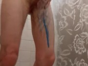 Edging solo shower male with big dick 3/16