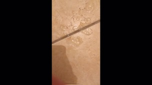 Big Dick Twink shoots GIANT load on bathroom floor