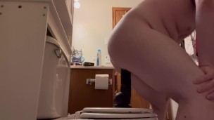 Trying to take my massive dildo