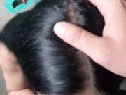 Slutty Neighbor's Wife in Red Dress Sucks Me Off on Public Stairwell 15/16