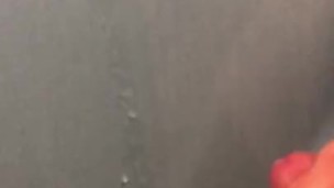 Huge cum load on public shower wall - JoeJamesX