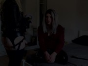 Leather mistress and slave sissy girl Femdom 1/16