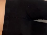 Cum on black legging  4/16