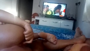 fingering her ass while I masturbate watching porn and she just watching porn.