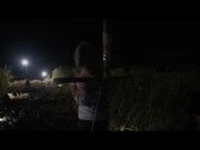 Baring her cross a forelorn teen submissive is rewarded with doms throbbing cock down her throat under the night sky 2/16