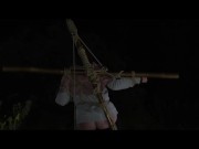 Baring her cross a forelorn teen submissive is rewarded with doms throbbing cock down her throat under the night sky 5/16