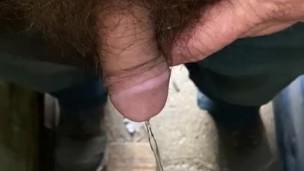 Little dick pissing in public