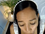 Whore maid like cum on face  9/16