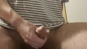 Twink jerking off, using their sweaty underwear as a cumrag