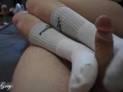 Sexy Footjob In Long Socks 🍆 | Miley Grey 8/16