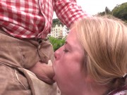 Public in Gartenanalge durchgefickt! Nach dem Volksfest noch ordentlich rannehmen lassen! 15/16