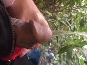 Handsome straight guy enjoys pissing outdoor under a sunny day  14/16