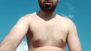 Hot guy Pee and cum in the nature