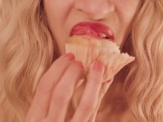 Blonde Eats a Cupcake with Pink Frosting 10/16