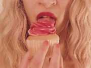 Blonde Eats a Cupcake with Pink Frosting 2/16