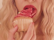 Blonde Eats a Cupcake with Pink Frosting 5/16