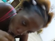 Pregnant College Thot Walked Into Room And Gave Stepdad A Blowjob In Bikini - NubianQueen001 13/16