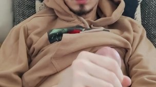 Jerking off and cum in my bed [Vertical version]