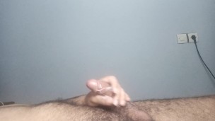 Solo guy masturbates jizzes hairy body