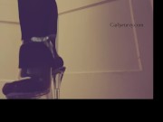 Blonde walks in front of you in heels and fishnets! Showing you more too!  6/16