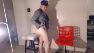 Cop Maolo has His Hard Cock Out of his Gstring while on Duty! mmm!