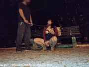 This is how you treat a women Hot Cum Slut on Leash public masturbation orgasm 13/16