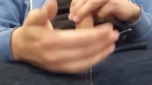 Jerking off in public restroom 