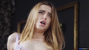 Skinny Slut Fucks With Her Stockings On