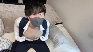 【メスイキ】乳首大好き鑑定士が白手袋でチクニーしてしまいました♡　個人撮影　乳首イキ　チクニー　メスイキ　ドライオーガズム　ノンケ　ゲイ　女性向け　男性向け　JapaneseGay コスプレ