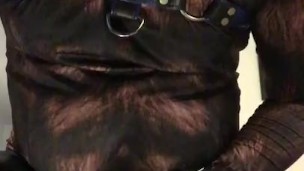 Pet suit bondage jerk off