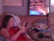 Sexy milf smoking in mini red night dress part 2 2/16