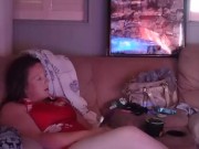 Sexy milf smoking in mini red night dress part 2 4/16