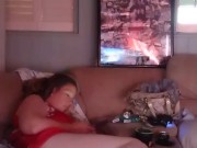 Sexy milf smoking in mini red night dress part 3 6/16