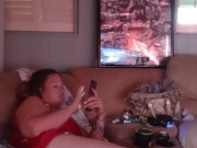 Sexy milf smoking in mini red night dress part 3 7/16