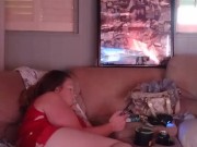 Sexy milf smoking in mini red night dress part 3 8/16