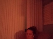 Milf with cleavage showing playing video games
