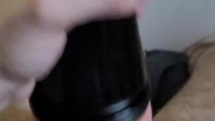 Pocket pussy gives me loud shaking orgasm