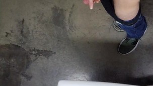 HD Public Solo Cum squirting into the sink!