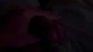 Str8 guy plays with his thigh cock