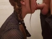 Awesome Hands Free Blowjob with Tongue from my Secretary while Office Renovation 2/16