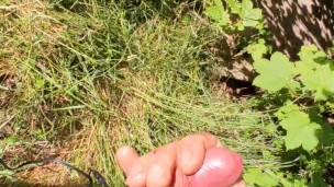 Nude boy - walk in the forest and electro stimulation 