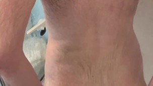 Hairy Dad Bod Shower Solo Jerk Off With Cum