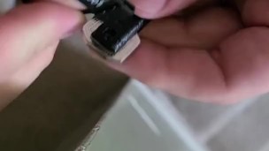 Slaves balls slip out of cage and uses emergency key to fix it
