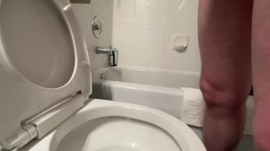 Gay Guy Taking A Piss While Hard