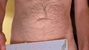 Hairy Dad Bod Reads a Book and Jerks Off