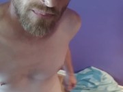 3.5 minutes jerking cock in front open window while watching porn & responding 12/16