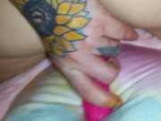 Wet pussy dripping from big dildo and stuffed with her fingers 8/16