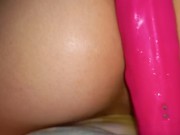 Wet pussy dripping from big dildo and stuffed with her fingers 9/16