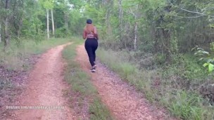 Fit Milf Gets Fucked on public Trail after Sweaty workout