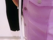 Pregnant changing room Czech teen brunette and belly inflation / bulge 3/16